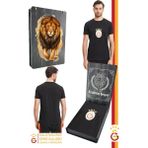 Galatasaray Orijinal Lisanslı Arma T-Shirt Gs Aslan Baskılı Hediyelik Ahşap Kutulu - Siyah - XL