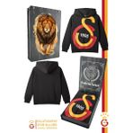 Galatasaray Orijinal Lisanslı Büyük Logo Çocuk Sweat Gs Aslan Baskılı Hediyelik Ahşap Kutulu - Siyah - Sarı - 5 - 6 Yaş