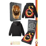 Galatasaray Orijinal Lisanslı Büyük Logo Çocuk Sweat Gs Aslan Baskılı Hediyelik Ahşap Kutulu