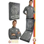 Galatasaray Orijinal Lisanslı Dik Yaka Fermuarlı Gri Sweat Kişiye Özel Hediyelik Ahşa