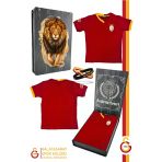 Galatasaray Orijinal Lisanslı Kırmızı Basic Çocuk T-shirt + Bileklik Set Hediyelik Ahşap Kutulu