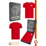 Galatasaray Orijinal Lisanslı Umbro V Yaka Kırmızı T-Shirt Hediyelik Ahşap Kutulu