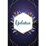 Galatea: Taccuino personalizzato con il nome Galatea | Regalo di compleanno per moglie, mamma, sorella, figlia ... | Foglie blu | 110 pagine a righe, Piccolo formato 6x9 pollici (15,24 x 22,86 cm)