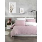 Galawarra Milano Çizgili %100 Pamuklu Nevresim Takımı - Pembe - 200 x 220 cm