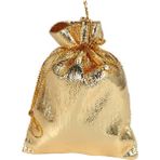 Galaxxy 100 Adet Altın Folyo Organze Çanta Hediyelik Çantalar Düğün Favor Kese Hediye Paketleme Poşetleri Ipli Kese 7X9CM (Yurt Dışından) - /