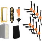 Galaxxy 18 Adet Yan Fırça Ana Fırça Çerçeve Kapak Caster Tekerlek Filtresi Deebot 600 601 605 710 N79 N79S Elektrikli Süpürge Yedek Parçaları (Yurt Dışından) - / - Sarı - Siyah - Beyaz