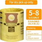 Galaxxy 5-8 Galon Mağaza Vac Islak Kuru Elektrikli Süpürgeler Için 5 Paket Vakum Toz Filtre Torbaları, 90661 906-61 9066100 90671 9067100, Vb (Yurt Dışından) - / - Sarı
