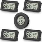 Galaxxy 5'li Paket Mini Dijital Termometre Higrometre Kapalı Oda Yuvarlak (Yurt Dışından) - 100×100×150mm - 1 Adet