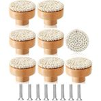 Galaxxy Adet Boho Rattan Dresser Kolları Ahşap Çekmece Kolları El Yapımı Dokuma Hasır Kolları Çekme Kolu Dolap Ev Dekor Için (Yurt Dışından) - /