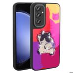 Galaxy A35 Kilif Parlayan Kabartmali Ikonik Figurlu Amas Silikon Kapak