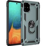 Galaxy A71 Kılıf Sofya Yüzüklü Silikon Kapak - Yeşil