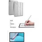 Galaxy A9 Plus 11 Inç X210 Uyumlu Tablet Kılıfı Tablet Kalemi ve Ekran Koruyucu Set - Gri