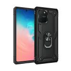 Galaxy A91 / S10 Lite Kılıf Sofya Yüzüklü Silikon Kapak - Siyah