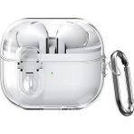 Galaxy Buds 3 Pro ve Buds 3 Için Güvenlik Kilit Tasarımlı Şeffaf Kulaklık Kılıfı Darbeye Çizilmeye ve Sararmaya Karşı Dayanıklı Taşıma Askılı Tpu Silikon Koruyucu (Şeffaf)