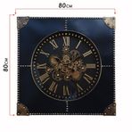 Galaxy CRK-809 Premium Ahşap İthal Serisi Dönen Çarklı Roma Rakamlı Duvar Saati Kare 80 * 80 * 8.5 cm