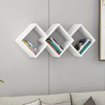 Galaxy Dekoratif Duvar Rafı – Modern Duvar Kitaplığı (6 Renk Seçeneği) Beyaz