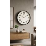 Galaxy Duvar Saati, 40 cm, Yuvarlak, Analog, Sessiz Akar Saniye Mekanizması, Metal Çerçeve, Beyaz Kadran, Salon ve Ofis için