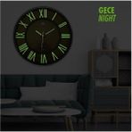 Galaxy Exculusive Siyah Fosforlu Duvar Saati 41 cm Modern Stil ve Minimalist Dekor ile Ev Ofis Uyumlu