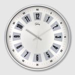 Galaxy Galaxy 221-G-1 Serisi Eskitme Metal Görünümlü Sessiz Akar Modern Duvar Saati 30 cm (Gri)