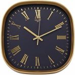 GALAXY Galaxy Premium Serisi Abs Kasa Duvar Saati Oval 30 Cm Roma Rakamlı Gold-lacivert Altın