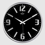 GALAXY Galaxy Premium Serisi Metal Çerçeveli Kabartma Rakamlı Bombe Camlı 35 Cm Duvar Saati Gri
