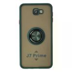 Galaxy J7 Prime Kılıf Montreal Yüzüklü Silikon Kapak - Yeşil