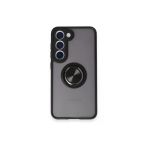 Galaxy M15 Kılıf Montreal Yüzüklü Silikon Kapak - Siyah