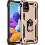 Galaxy M31S Kılıf Sofya Yüzüklü Silikon Kapak - Gold