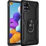 Galaxy M31S Kılıf Sofya Yüzüklü Silikon Kapak - Siyah