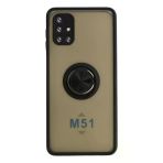 Galaxy M51 Kılıf Montreal Yüzüklü Silikon Kapak - Siyah