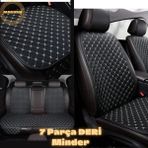 Galaxy Oto Koltuk Minderi 7 Parça Deri - Siyah - Beyaz
