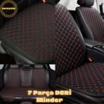 Galaxy Oto Koltuk Minderi 7 Parça Deri - Siyah - Kırmızı