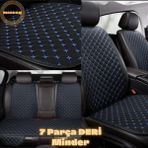 Galaxy Oto Koltuk Minderi 7 Parça Deri - Siyah - Mavi