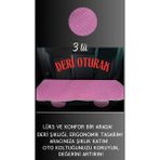 Galaxy Oto Koltuk Minderi Deri Cepli Ön ve Arka Oturak Takım - Pembe