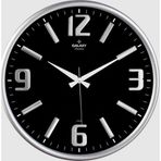 Galaxy Premium Serisi Metal Çerçeveli Kabartma Rakamlı Bombe Camlı 35 CM Duvar Saati Gri