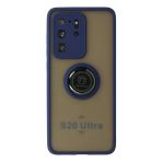 Galaxy S20 Kılıf Montreal Yüzüklü Silikon Kapak - Lacivert