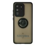 Galaxy S20 Kılıf Montreal Yüzüklü Silikon Kapak - Siyah