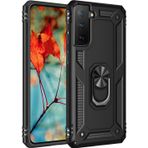 Galaxy S21 Kılıf Sofya Yüzüklü Silikon Kapak - Siyah