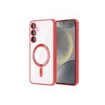 Galaxy S23 Plus Kılıf Kross Magneticsafe Kapak + Ekran koruma + Kablo Koruma Kırmızı