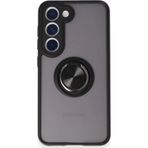 Galaxy S24 Fe Kılıf Montreal Yüzüklü Silikon Kapak - Siyah