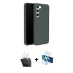 Galaxy S24 Plus Kılıf Kozmos Yansıma Özel Seri - Siyah 3D Antistatik Cam Ekran Koruyucu + Şeffa