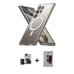 Galaxy S24 Ultra Kılıf Ahenk Yansıma Prime - Siyah Bilvis Hayalet Cam Ekran Koruyucu + Siyah PV