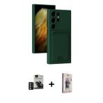 Galaxy S24 Ultra Kılıf Vadi Çizgi Prime - Siyah Bilvis 3D Cam Ekran Koruyucu + Derin Mor PVD Me