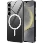 Galaxy S25 Plus Kılıf Kamera Korumalı Magsafe Sert Mika Pc Porto Kapak-Şeffaf + Tam Kaplayan Anti Statik Esd Cam Ekran Koruyucu