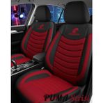 Galaxy Seat Leon Fr Hatchback 2011 Uyumlu Puma Serisi Oto Koltuk Kılıfı Fermuarlı - Kırmızı