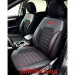 Galaxy Seat Leon Hatchback 2013 Uyumlu Şahika Serisi Oto Koltuk Kılıfı Fermuarlı - Siyah - Kırmızı