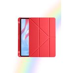 Galaxy Tab A9 8.7 İnç 2023 Uyumlu Fuchsia Kalem Bölmeli Akıllı Tablet Kılıfı