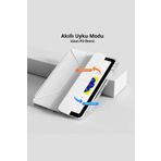 Galaxy Tab S10 Fe 10.9 Inç Uyumlu Kalem Bölmeli Katlanabilir Standlı Tri Folding Tablet Kılıfı - Rose Gold