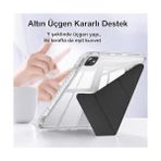 Galaxy Tab S10 Lite ile Uyumlu Kılıf SM-X400 Saydam Arka Kapak Flip Smart Cover Katlanabilir Standlı Darbe Emici Koruyucu Tablet Kılıfı Akıllı Uyku Özellikli Pembe - Option-1 - Altın