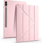 Galaxy Tab S10 Plus X820 12.4 Inç Uyumlu Kalemlikli Katlanabilir Smart Cover Tablet Kılıf – Standlı, Darbe Emici Koruma, Ince ve Hafif Tasarım - Rose Gold